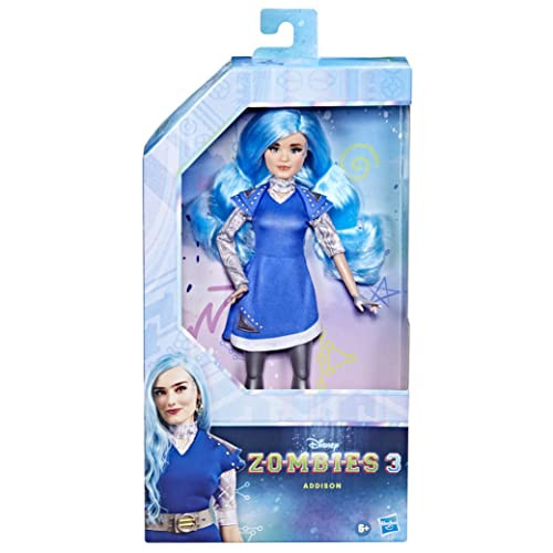 Disney Princess Zombies 3 Addison Fashion Doll - 12-Inch Doll With Long Blue Hair,Dress,Shoes,And Accessories.Toy For Kids Ages 6 Years Old And Up