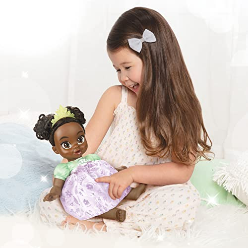 Disney Princess Tiana Baby Doll With Baby Bottle & Tiara