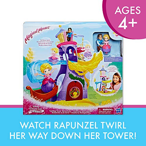 Disney Princess Playset Magical Movers Twirling Tower Adventures, 2 Dolls Included -- Rapunzel And Eugene Fitzherbert, Toy For 4 Year Olds And Up