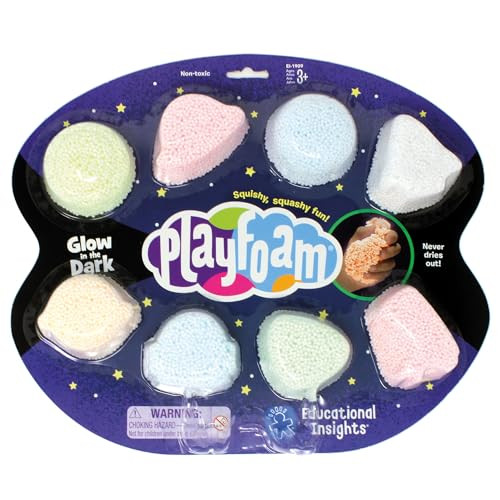 Educational Insights Playfoam Glow In The Dark 8-Pack, Fidget & Sensory Toy,  For Boys & Girls, Ages 3+