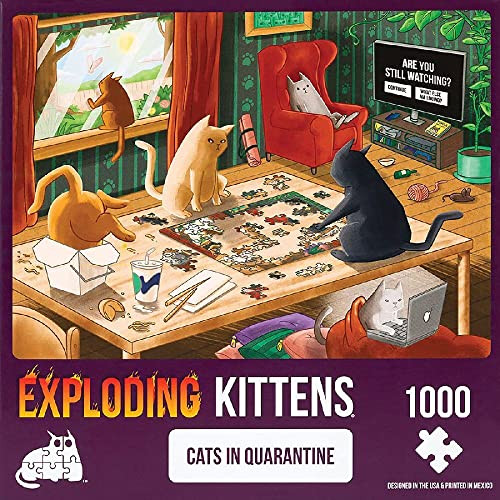 Exploding Kittens Cats In Quarantine Jigsaw Puzzle By Exploding Kittens - 1000 Pieces Jigsaw Puzzle For Adults, Teens, And Kids - Cat Puzzle, Funny Puzzle, Art Puzzle