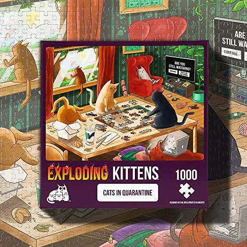 Exploding Kittens Cats In Quarantine Jigsaw Puzzle By Exploding Kittens - 1000 Pieces Jigsaw Puzzle For Adults, Teens, And Kids - Cat Puzzle, Funny Puzzle, Art Puzzle