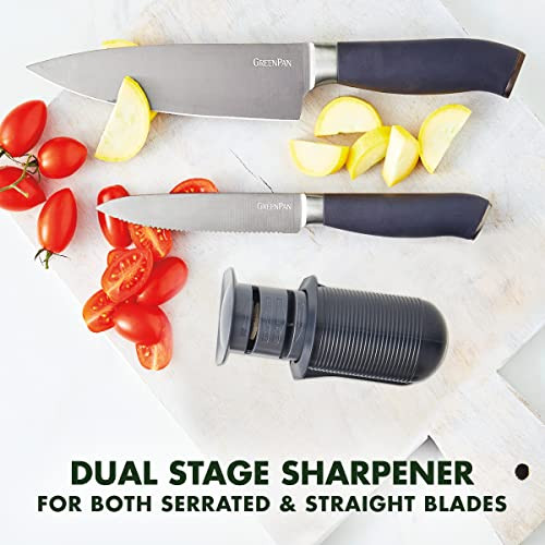 Greenpan Titanium 8" Bread Knife, Titanium Coated, Stainless Steel, Eco-Friendly, Ergonomic Grip, Slip Resistant, Balanced, Heat Treated, Hand Sharpened, Dishwasher Safe