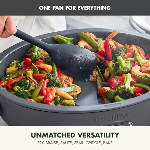 Greenpan Elite 5.5Qt Electric Oval Skillet, Pfas- Ceramic Nonstick, 1800 Watt, Dishwasher Safe Lid & Removable Crock, Adjustable Temp Control, Multi-Cooker, Sear, Sautãƒæ’Ã†™ÃƒŠã‚©, Rice, Stir-Fry, Black