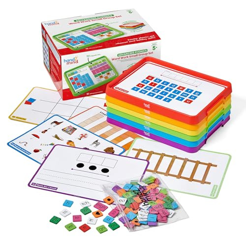 Hand2Mind Advancing Phonics Word Work Small Group Set, Magnetic Letter Tiles, Magnetic Letter Trays, Kindergarten Phonics Manipulatives, Phonemic Awareness, Science Of Reading Classroom Materials