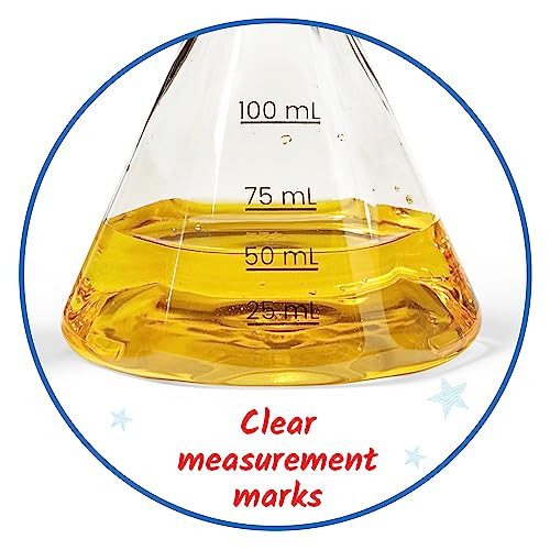 Hand2Mind Starter Science Measuring Flask Set - Plastic Beakers, Measuring Toys, Kids Chemistry Set, Educational Science Kits, Classroom Science Supplies