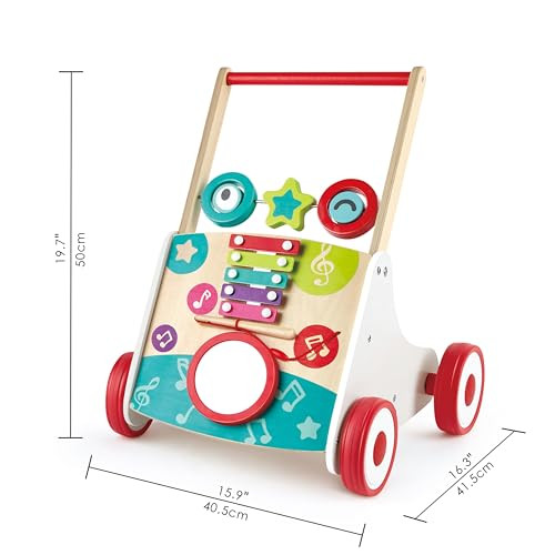 Hape Wooden Push And Pull Music Learning Walker Multiple Activities Center For Toddlers Ages 10 Months And Up