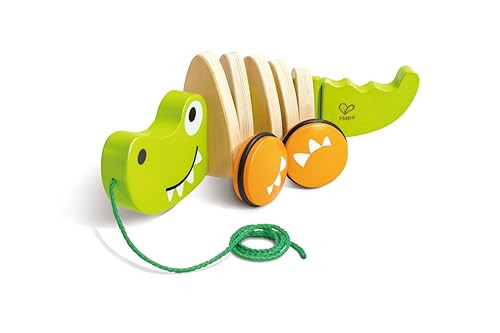 Hape Wooden Walk-A-Long Croc For Babies Pull & Pull Walking Toy For Toddlers 12 Months And Up