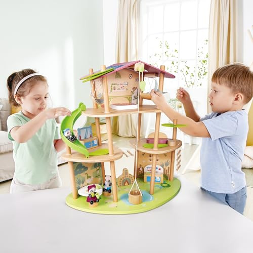 Hape Pandasãƒæ’Ã‚¢Ãƒ¢Ã¢‚¬Å¡Ã‚¬Ãƒ¢Ã¢‚¬Å¾Ã‚¢ Bamboo House, Green Planet Explorers  Educational Toy Doll House With Furniture, For Children Ages 3+ Years