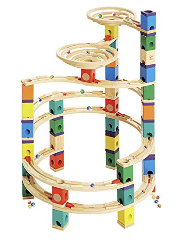 Hape Wooden Quadrilla Marble Run Vertigo Construction With Instruction 134-Piece Stem Educational Learning Toys For Kids