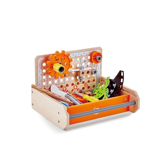 Hape Science Experiment Toolbox  Colorful Wooden 32 Experiment Kit, Fun Educational Science Kids Toy Set & Know-How Instruction App