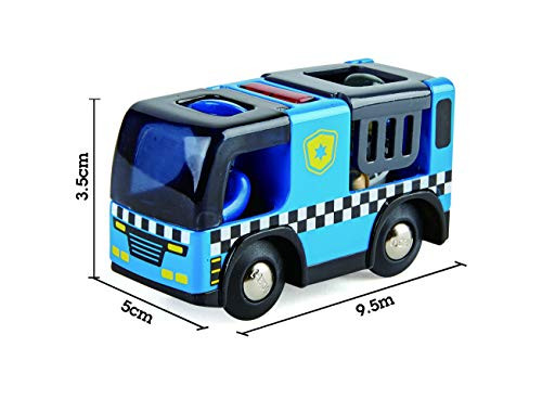 Hape Police Car With Siren  3Piece Cops & Robbers Play Set With Action Figures