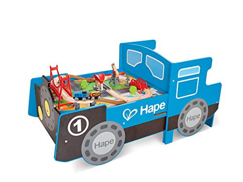 Hape Wooden Blue Foldable Ride-On Train Table