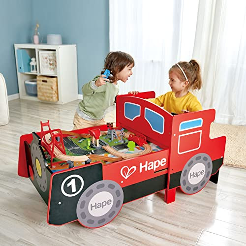 Hape Busy City Rail Set, Ride-On & Foldable Engine Table