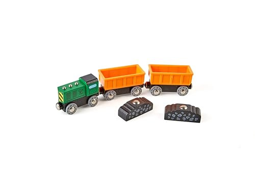 Hape Railway Diesel Freight Train Freight Wagons With Loads Magnetic Connection Train For Kids