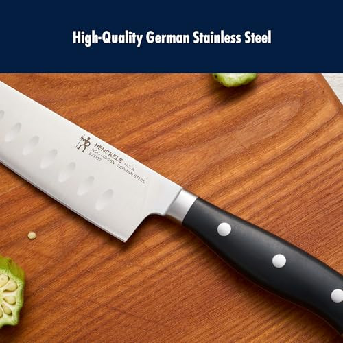 Henckels X Emeril Lagasse The Nola Collection Razor-Sharp German 5.5-Inch Hollow Edge Santoku Knife, Made In Company-Owned German Factory With Special Formula Steel Perfected For Almost 300 Years
