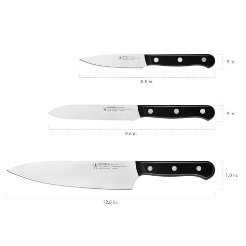 Henckels Solution Razor-Sharp 3-Pc Starter Knife Set, German Engineered Informed By 100+ Years Of Mastery