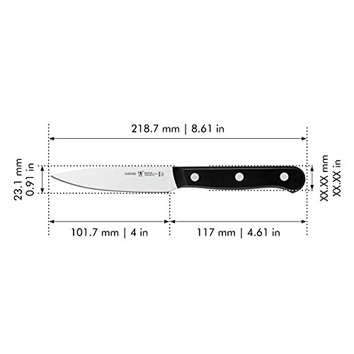 Henckels Solution Razor-Sharp 4-Inch Compact Chef Knife, German Engineered Informed By 100+ Years Of Mastery, Black/Stainless Steel
