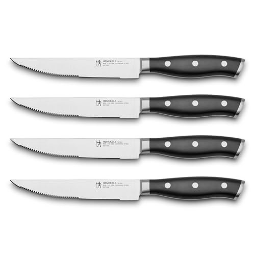 Henckels X Emeril Lagasse The Nola Collection Razor-Sharp German 4-Pc Steak Knife Set, Made In Company-Owned German Factory With Special Formula Steel Perfected For Almost 300 Years, Dishwasher Safe