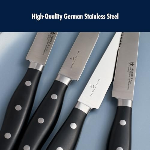 Henckels X Emeril Lagasse The Nola Collection Razor-Sharp German 4-Pc Steak Knife Set, Made In Company-Owned German Factory With Special Formula Steel Perfected For Almost 300 Years, Dishwasher Safe