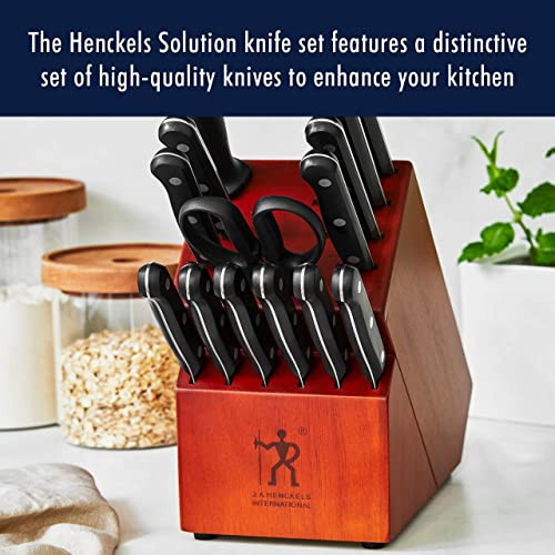 Henckels Solution Razor-Sharp 12-Pc Knife Set, Chef Knife, Bread Knife, Steak Knife, German Engineered Informed By 100+ Years Of Mastery,Walnut
