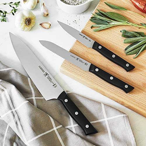 Henckels Dynamic Razor-Sharp 3-Pc Kitchen Knife Set, Chef Knife, Paring Knife, Utility Knife, German Engineered Informed By 100+ Years Of Mastery, Stainless Steel