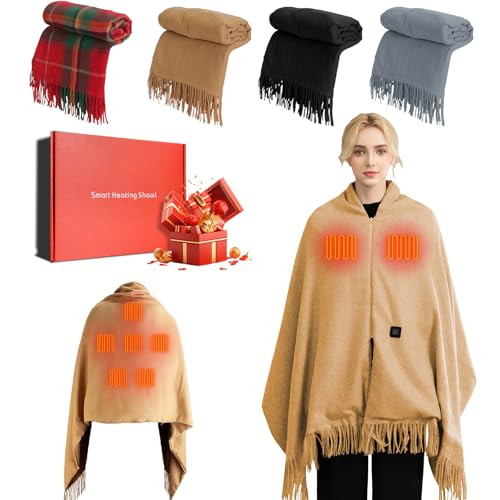 Imountek Electric Blanket Usb Heated Shawl Wearable 71X24 Inches Heating Blanket Electric Throw Wrap With Zipper 3 Heating Levels Machine Washable For Outdoor Home Office Indoor Outdoor