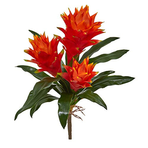 Nearly Natural 16In. Double Bromeliad Artificial Flower (Set Of 6)