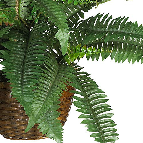 Nearly Natural 6599 18In. Boston Fern Artificial Plant In Hanging Basket, Green,29" X 29" X 18"