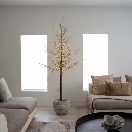 Nearly Natural 6Ft. Pre-Lit Artificial Twig Tree With 480 Warm White Led Lights