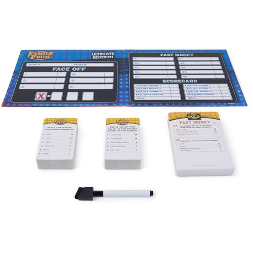 Spin Master Games, Family Feud: Ultimate Edition, Includes Tin Storage Box & 50 Bonus Questions, Friendly Competition Game, Family Game Night, 3+ Players, For Ages 8 & Up