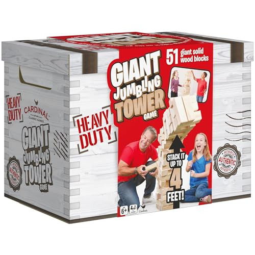 Spin Master Games, Giant Jumbling Tower Party Game With 51 Wood Blocks, For Families And Kids Ages 6 And Up