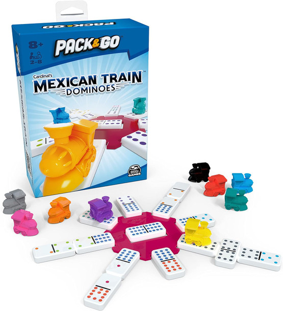 Spin Master Games Pack & Go Mexican Train Dominoes From Spin Master Games Portable Dominoes Set Kids Games Classic Board Games For Adults And Kids Ages 8 And Up