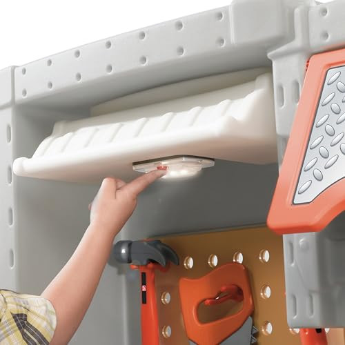 Step2 Deluxe Kids Workshop, Indoor/Outdoor Tool Bench For Children, Interactive Play With Sounds, Made Of Durable Plastic, Includes 50 Piece Toy Accessories, For Toddlers 3+ Years Old