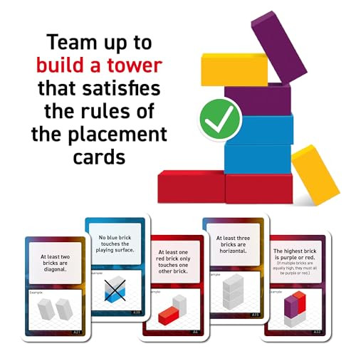 Thames & Kosmos Towerbrix - Cooperative Building Game  Quick Family Game   Objective  Ages 10 & Up  Kosmos