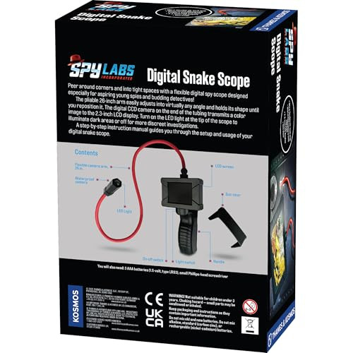 Thames & Kosmos Spy Labs Inc: Digital Snake Scope  Detective Toy For Boys & Girls Ages 8+  Flexible 26-Inch Digital Periscope Camera For Discreet Pretend Play Investigations