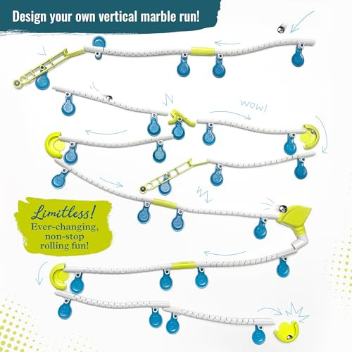 Thames & Kosmos Gecko Run Marble Run Starter Set By Thames & Kosmos, Toy Of The Year Winner - 63 Piece Vertical Marble Run, Flexible Tracks  Fast, No-Mess Setup  Hours Of Creative Play  2-Language Version, En/Fr