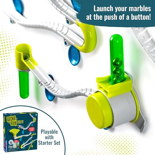 Thames & Kosmos Gecko Run Marble Run Rapid-Fire Launcher Expansion Pack  Thames & Kosmos, Extra Stunt For Vertical Marble Run Starter Set Fast, No-Mess Setup, Residue- Nano-Adhesive Pads, Hours Of Creative Play