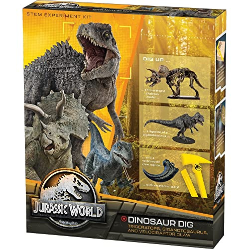 Thames & Kosmos Jurassic World: Dinosaur Dig Ãƒæ’Ã‚¢Ãƒ¢Ã¢‚¬Å¡Ã‚¬Ãƒ¢Ã¢Š¬Ã…Œ Triceratops, Giganotosaurus & Velociraptor Claw  Stem Excavation Kit From Thames & Kosmos  Dig Prehistoric Treasures W/Custom Jurassic World Tools  Safe, Dust-