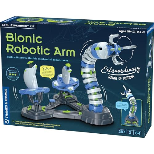 Thames & Kosmos Bionic Robotic Arm Stem Experiment Kit, Toy Of The Year Finalist, Build A Mechanical Arm, No Batteries/Motors Required  Innovative System  Ages 10+ With Help, 14+ Independent Play