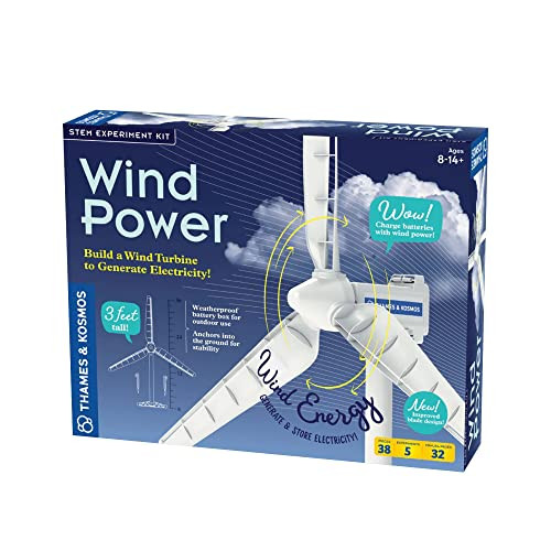 Thames & Kosmos Wind Power V4.0 Stem Experiment Kit  Build A 3Ft Wind Turbine To Generate Electricity  Learn About Reable Energy & Power A Small Model Car  Weatherproof For Outdoor Use