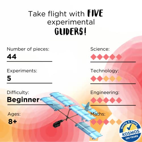 Thames & Kosmos Ultralight Airplanes Stem Experiment Kit  Build 5 Gliders  Learn How Airplanes Work  For Ages 8+  Design Your Own Glider  Learn Physics And Aerodynamics