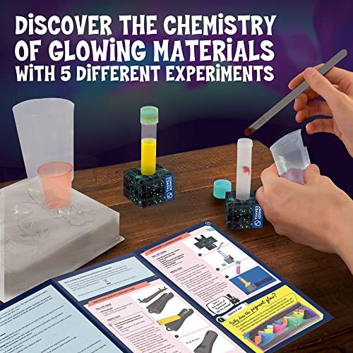 Thames & Kosmos Glow-In-The-Dark Science Lab Stem Experiment Kit  5 Fun, Safe Activities With Glowing Substances & Neon Pigments  Diy Glow Sticks, Neon Chalk & More  Includes Uv Flashlight