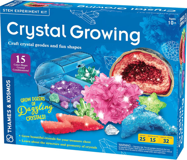 Thames & Kosmos Crystal Growing  Stem Experiment Kit  Grow Dozens Of Dazzling, Colorful Crystals  Learn About Crystallization & Conduct Classic Science Experiments  Make Crystal Geodes  Ages 10+