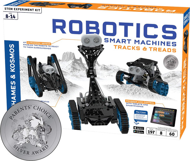Thames & Kosmos  Robotics Smart Machines: Tracks & Treads  For Kids 8+  Stem Kit Builds 8 Robots  Color Manual To Help With Assembly  Requires Tablet Or Smartphone  Parents' Choice Silver Award