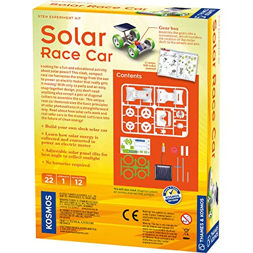 Thames & Kosmos Solar Race Car Stem Experiment Kit  Build A Solar-Powered Race Car  No Batteries Required  Learn About Photovoltaic Technology & Sustainability  Solar Panel Included  For Ages 8+