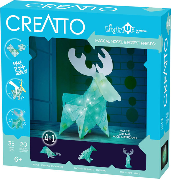 Thames & Kosmos Creatto Northern Lights Polar Bear & Winter Pals Light-Up 3D Puzzle Kit  Includes Creatto Puzzle Pieces To Make Your Own Illuminated Craft Creations  Diy Activity Kit & Led Lights