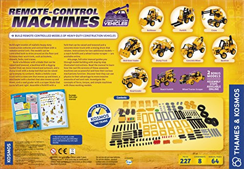 Thames & Kosmos Remote-Control Machines: Construction Vehicles  Science & Engineering Experiment Stem Kit  Build 8 Real Working Models  Parents' Choice Silver Award Winner Astra Best Toys For Kids
