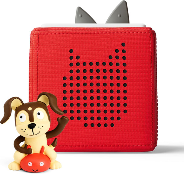 Tonies Toniebox 1 Audio Player Starter Set With Playtime Puppy - Listen, Learn, And Play With One Huggable Little Box - Red