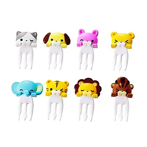 Toyandona 8Pcs Animal Food Picks, Mini Bento Food Picks Cute Cartoon Animal Fruit Picks For Kids Lunch Box Party Supplies